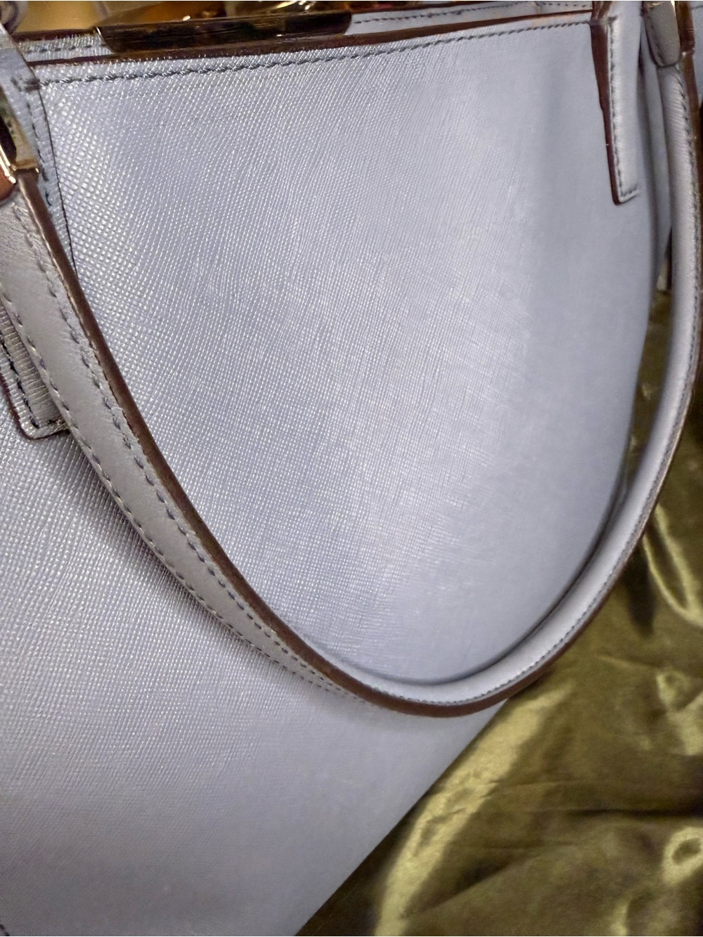 Coach Madison East West Saffiano Leather Tote – Cornflower Blue - Picture 8 of 13
